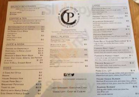 Avenues Proper menu