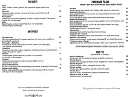 Piccoli Trattoria menu