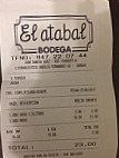 El Atabal Bodega menu