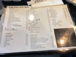 Sushi Kaya menu