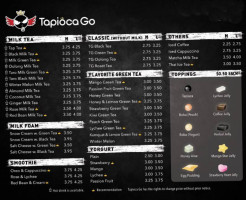 Tapioca Go menu