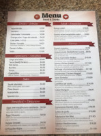 Dante's Cafe menu