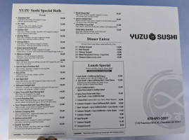 Yuzu Sushi menu