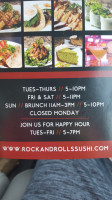 Rock And Rolls Sushi Lounge menu