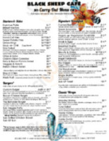 Black Sheep Cafe Catering menu