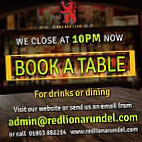 The Red Lion Arundel menu