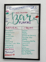 Famous Oasis Ice Cream Parlor menu
