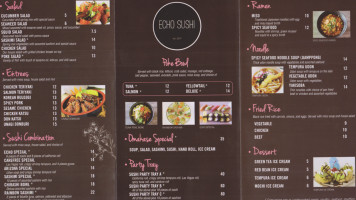 Echo Sushi menu