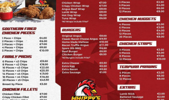 Whippy's Fried Chicken Take-away menu