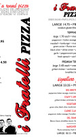 I Fratelli Pizza Frisco menu