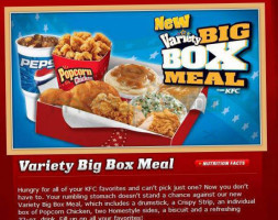 KFC menu