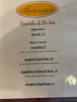 Fortunato's menu