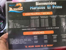 Mariscos El Primo menu