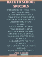 Stone Cold Meats menu