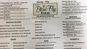 Blow Fly And Grill menu