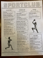 Sportclub menu
