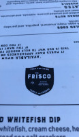 Frisco Barroom menu