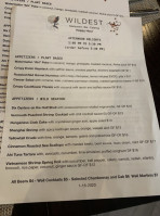 Wildest Restaurant Bar menu