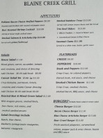 Blaine Creek Grill menu