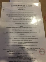 Groton Publick House menu