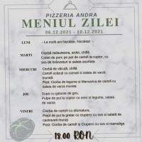 Pizzerie menu
