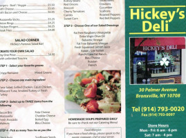 Hickey's Deli Inc menu