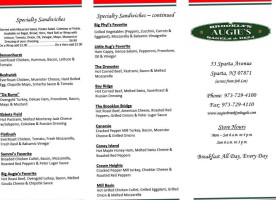 Augie's Brooklyn Bagels Deli menu