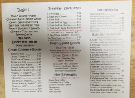 Bagel Garden menu