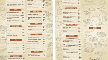 Casablanca menu