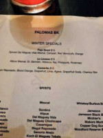 Paloma's Mexican Cuisine menu