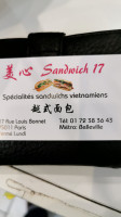 Sandwich 17 menu