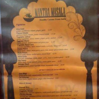 Mantra Masala menu