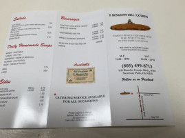 D Mongeon's Deli Catering menu