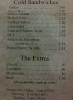 Anderson's Country Store menu
