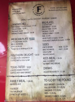 Rustic Hog Barbecue menu