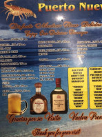 Puerto Nuevo Ii menu