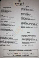 2 West Grille menu