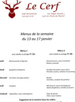 Buffet de la Gare des Ponts-de-Martel Sàrl menu