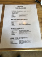 Pressed Juice Daily menu