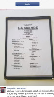 Taqueria La Grande (new Britain) menu