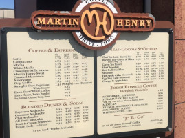 Martin Henry Espresso menu