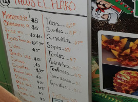 Tacos El Flako menu