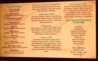 El Vaquero Mexican Taqueria menu