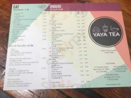 Yaya Tea menu