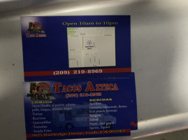 Tacos Azteca menu