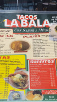Tacos La Bala #9 menu
