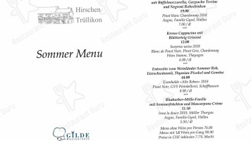Hirschen Truellikon menu