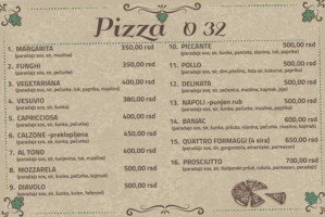 Banjac 1982 menu