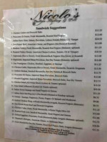 Nicolo's Italian Bakery Deli menu