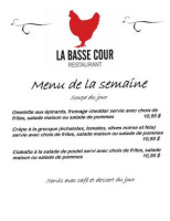 La Basse Cour menu